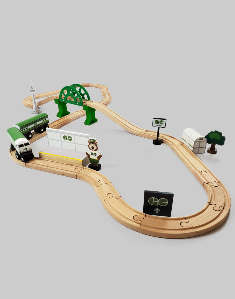 Wooden GO Toy Train Set