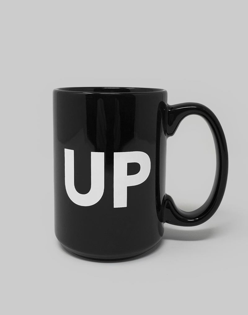 Black Coffee Mug with white UP logo