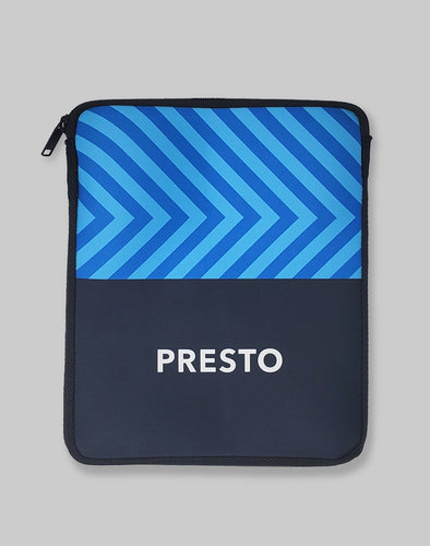 Carry and protect your tablet with the PRESTO tablet case. Features a colourful PRESTO graphic. Zippered enclosure.